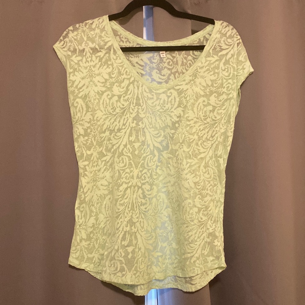 Express floral lace top, size S, mint green